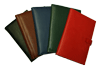 red, black, blue, green and tan leather junior padfolios